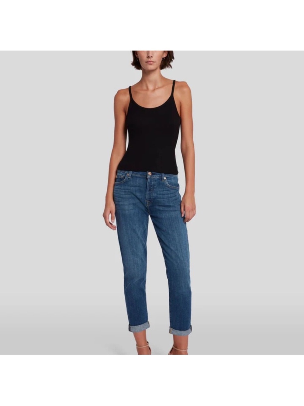 7 For All Mankind Josefina Boyfriend Jeans Blue Medium Wash 29